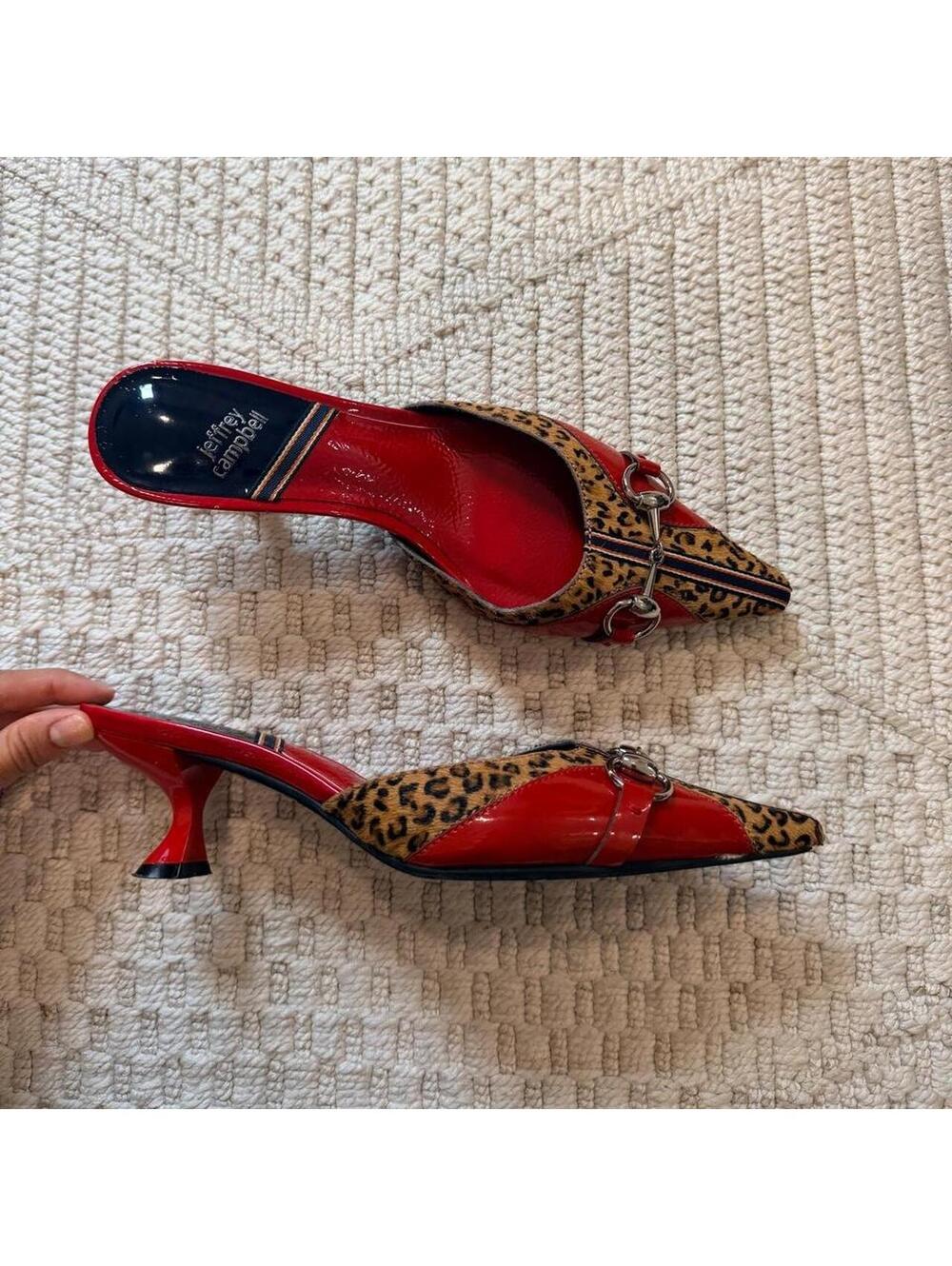Jeffrey Campbell Kitten Heels in Red Cheetah